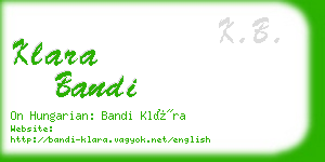 klara bandi business card